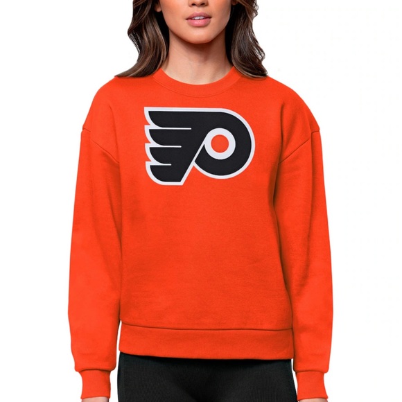 NWOT - NHL Philadelphia Flyers Antigua Orange Crew Neck Sweater - Picture 1 of 5